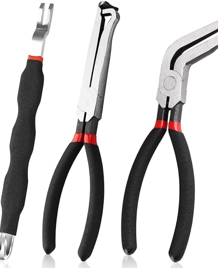 3 Piece Electrical Disconnect Pliers, Circuit Breaker Pliers 8 Inch 60 Degree, Electrica l Disconnect Plier s for Cars, Electrical Connector Plier Separator, Automotive Wire Locking Push Tabs