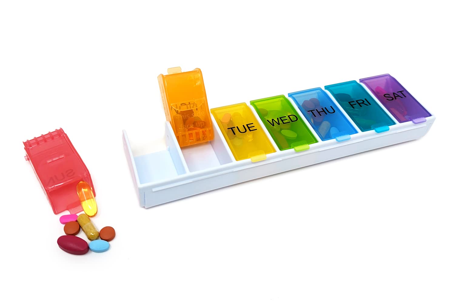 Amazon.com: Weekly Pill Organizer, 7 Day Rainbow Detachable