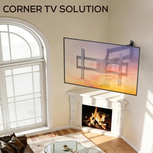 Image of USX MOUNT Corner TV Wall Mount with 32.05 inch Long Arm for 32-75 Inch TVs up to 100 lbs, Full Motion TV Wall Mount Bracket with Swivel and Tilt, Max VESA 600x400mm fit Most 32 40 50 55 60 65 70 75TVs