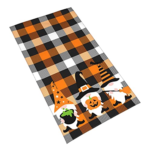 Hand Towel Halloween Gnomes Buffalo Check Plaid Face Washcloth Fingertip Bath Towels 27.5 X 15.7 In Microfiber Quick Dry Soft Absorbent Kitchen Dish Cloth For Bathroom Beach Gym Hotel Salon Spa Sport #TOP1