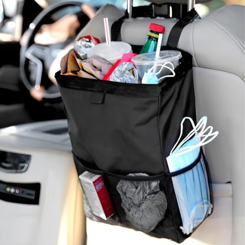 Image of Car Trash Can Automotive Garbage Bag for Truck SUV Home, Waterproof Leakproof Oxford Multi-Use Organizer for Vehicle Traveling