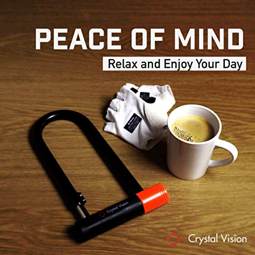Image of Crystal Vision Anti-Theft Loud 130db Alarm Padlock and Bike U Lock Combo