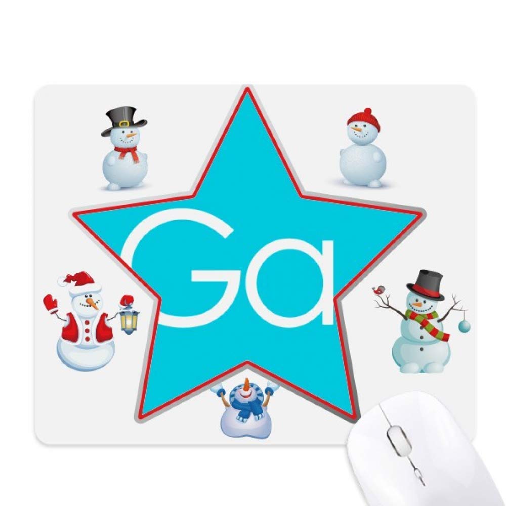Chemistry Elements Period Table Poor Metals Gallium Ga Christmas Snowman Family Star Mouse Pad