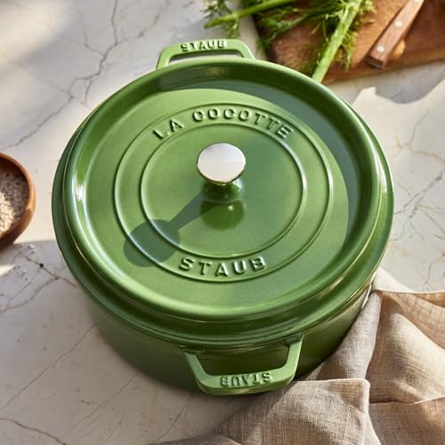 Image of STAUB Cast Iron 5.5-qt Round Cocotte - Pistachio