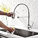 Commercial Pull Down Sprayer Kitchen Sink Faucet,Modern Stainless Steel Single Handle Spring Pull Down Kitchen Faucet with Sprayer,Brushed Nickel