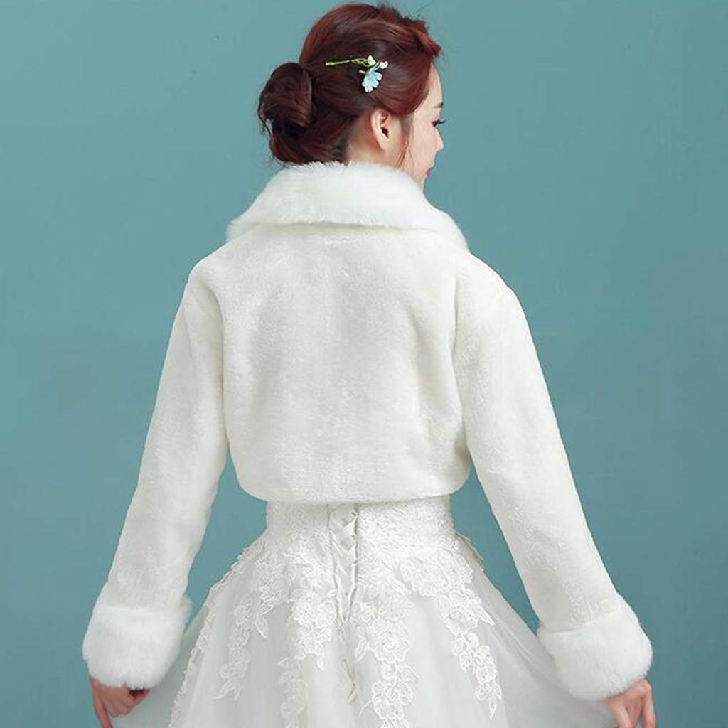 Damen Braut Stole Plüsch Weiß - Vintage Schal Mit Ärmeln Für Hochzeit