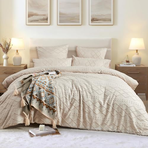 Luofanfei Bettwäsche 135x200 Beige Boho Style Wendebettwäsche Set...