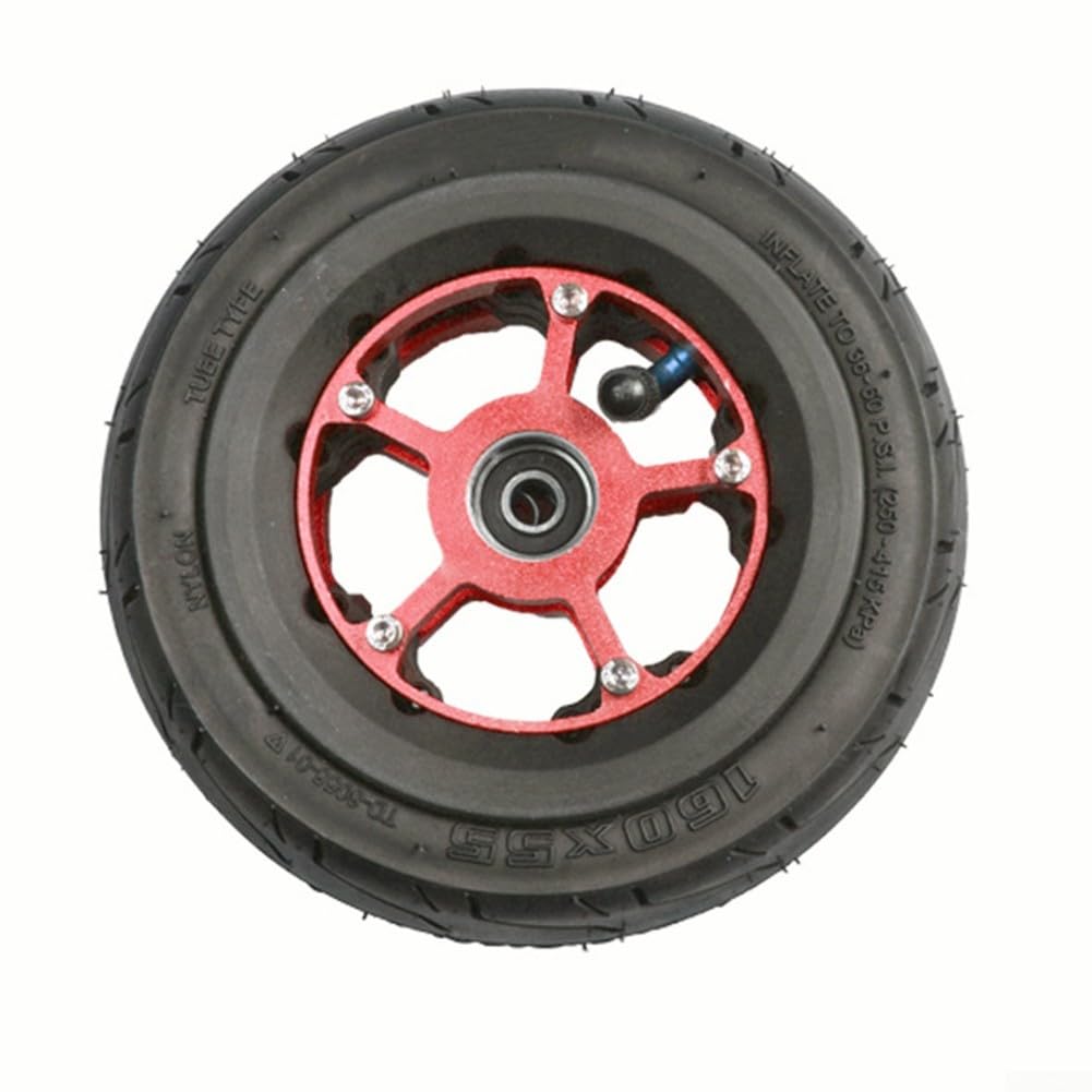 Roue de skateboard électrique de 160 x 55 mm, pneus pneumatiques avec moyeu en alliage d'aluminium pour planches tout-terrain, accessoire de pièce de rechange noir
