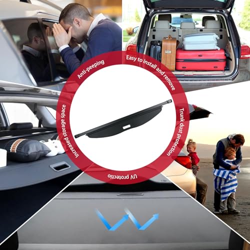 image for Tesmirror Cargo Cover for Toyota Highlander 2025 - Retractable Cargo C