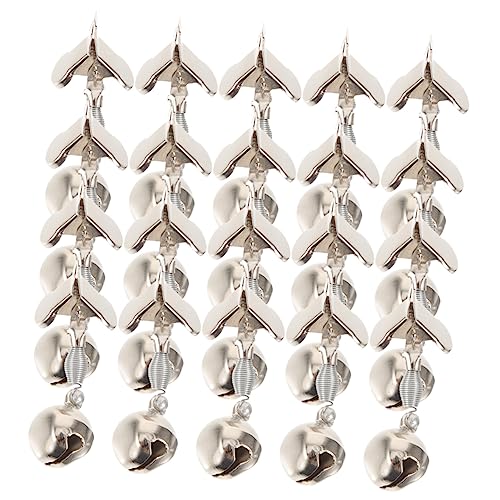 GOOHOCHY 20Pcs Fishing Rod Bait Alarm Bells Metal Fishing Indicators Clips for Sea Night and Lake Lightweight Durable Design for Beginners and Enthusiasts