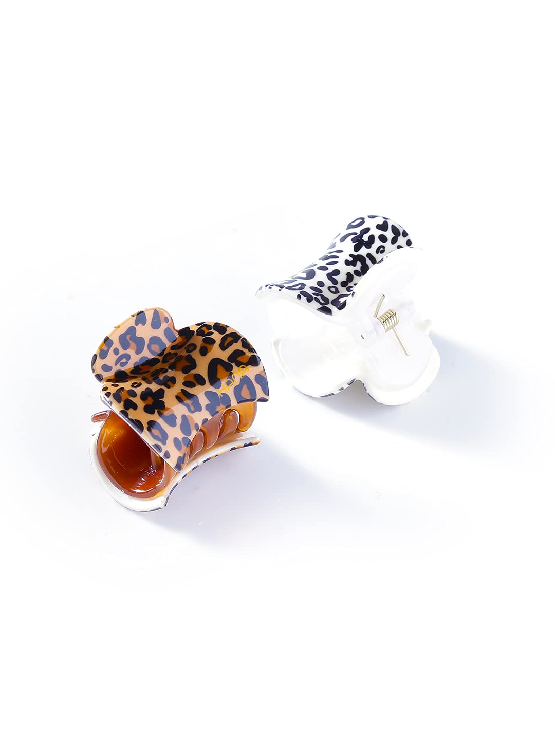 6pc Leopard Print Hair Claw Clip Set, Soft Touch Accessories