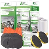 AGT Professional Polieren: 2er-Set Scheinwerfer-Aufbereitungs-Set für Matte und Blinde Scheinwerf (Scheinwerferaufbereitungsset, Polieren)