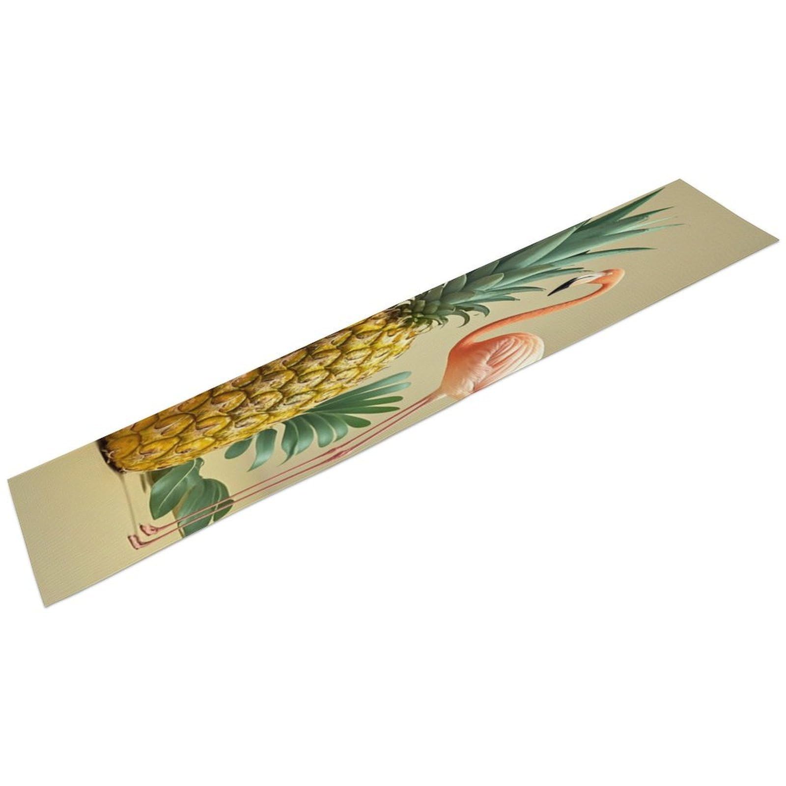 Pineapple Flamingo Table Runner Long Linen Table Runner Farmhouse Rustic Dresser Runner Seasonal Holiday Kitchen Dining Table Decoration for Dresser Scarf Home Decor 13 X 72 Inch