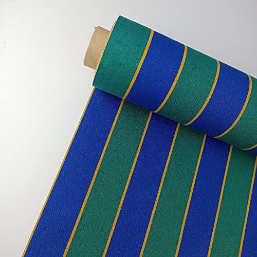 Tela impermeable para toldo de raya verde y azul resistente al sol 4