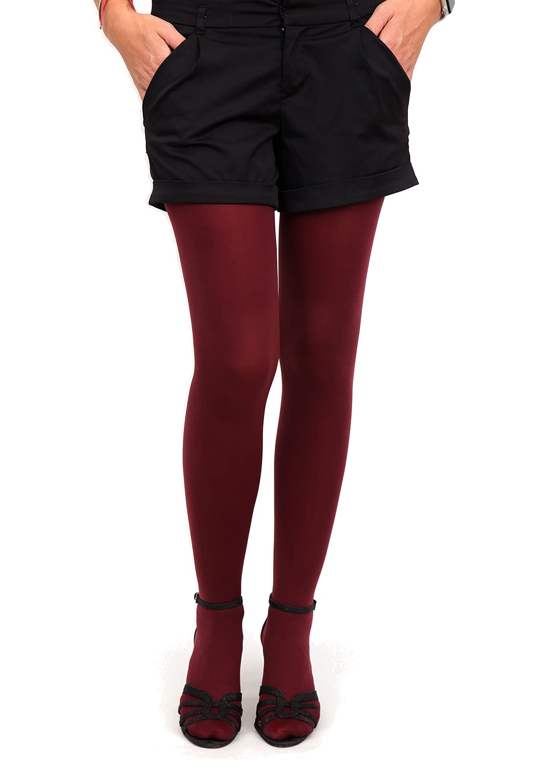 Milky Silk Women's Wine Semi-Opaque Microfiber Tights 40 Denier (, Xxl)