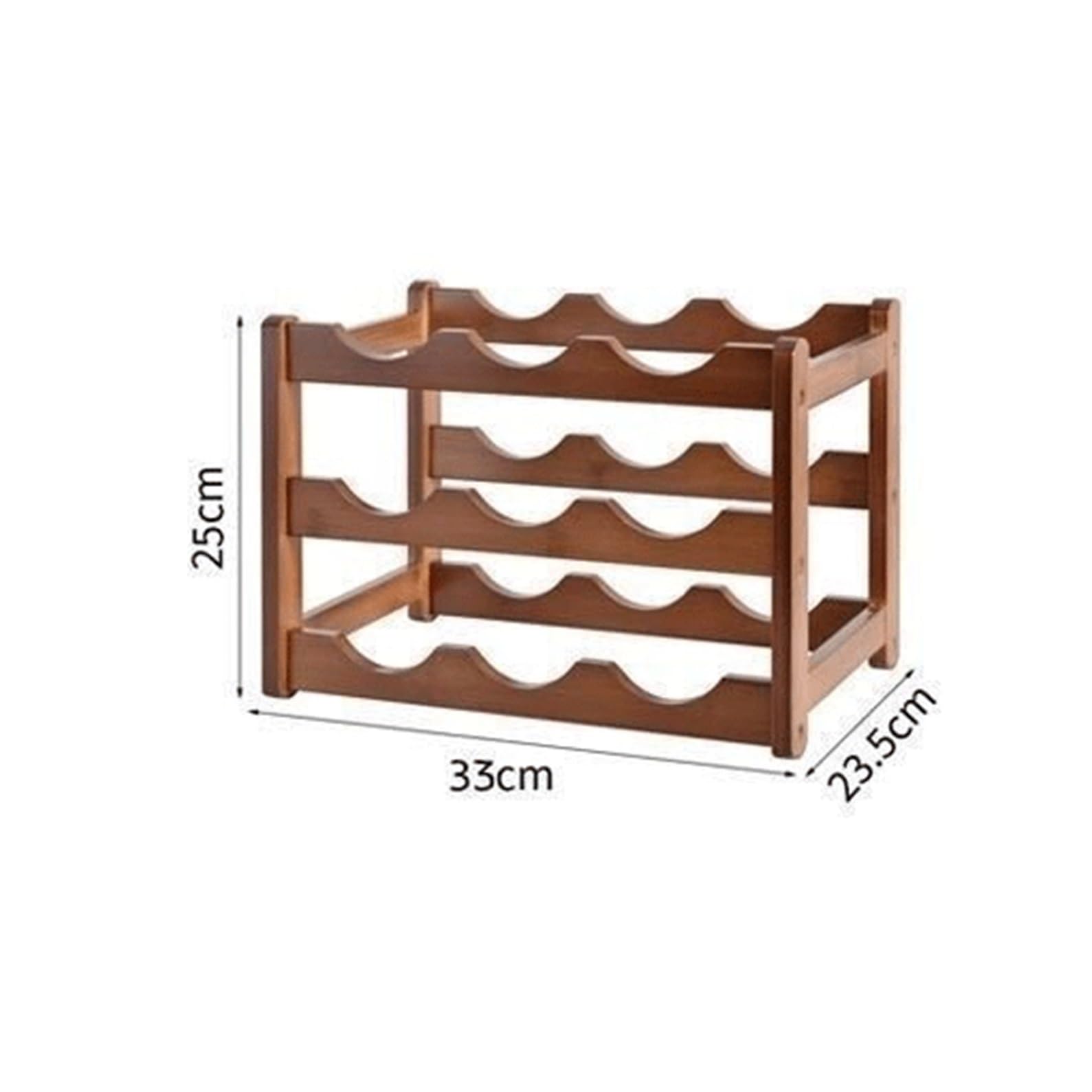 Soporte para vino Estante de madera for vino tres niveles, estante exhibición for, gabinete for casero pequeño Cocina(Pequeño)