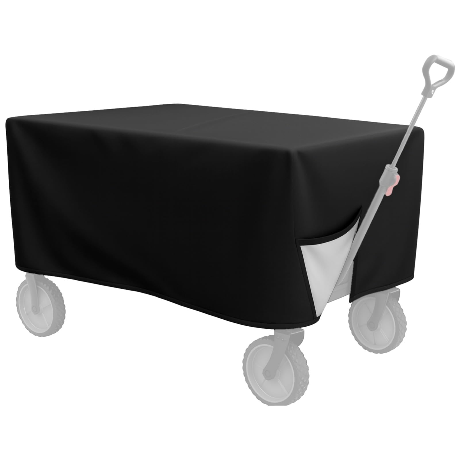 Wagenabdeckung, wasserfest, faltbare Regenschutzabdeckung für Campingwagen, Staubschutz für Outdoor-Transportwagen, schwarz, 600D Oxford-Stoff, passend für 97 cm x 56 cm x 51 cm, einfache Montage