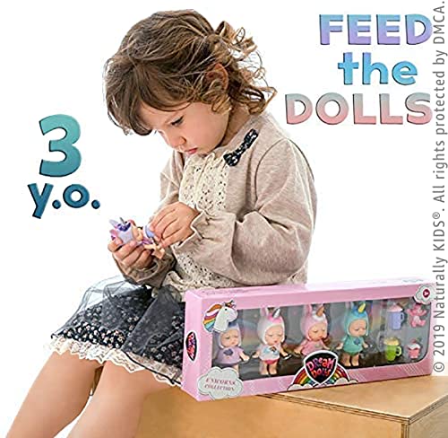Naturally Kids Unicorn Baby Dolls For 4 5 Year Old Girls 3 Inch Baby Unicorn Dolls For Girls Unicorn Toys For 3 4 5 Year Old Girls Unicorn Mini Baby Dollhouse Dolls Unicorns Gifts For Girls #TOP6