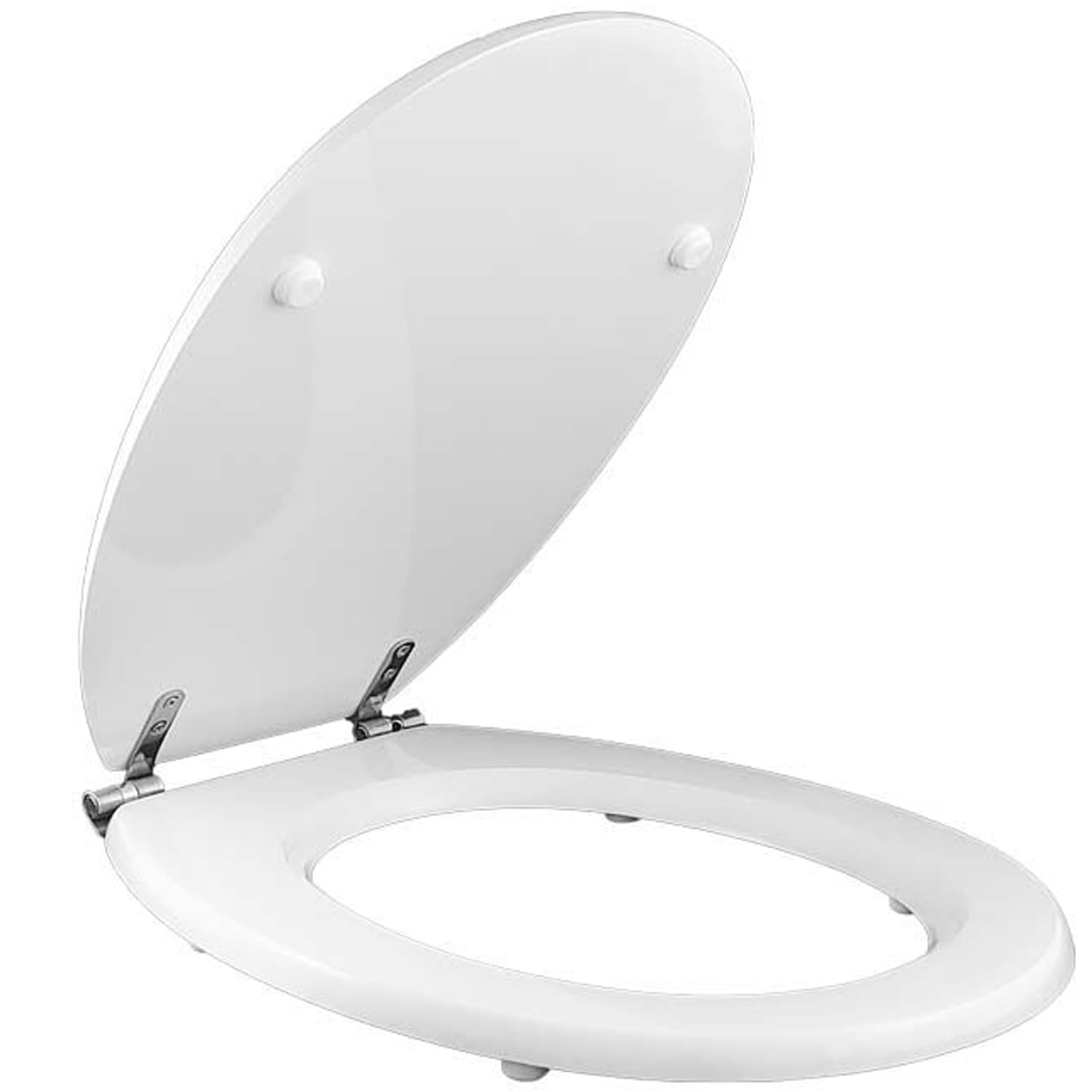 Copriwater Pozzi Ginori PIEMONTE Come Originale Tavoletta Wc In Legno Rivestito Di Resina Poliestere Con Cerniere IN ACCIAIO INOX Asse Wc MADE IN ITALY (BIANCO CLASSICO)