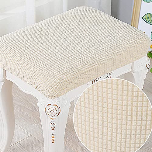 Anwuchen Stool Covers Rectangle,4 Pack Elastic Rectangle Bar Stool Covers Elastic Vanity Stool Cover Jacquard Chair Seat Slipcover Counter Stool Cover Saddle Seat Cover For Wooden Metal Bench(Coffee) #TOP3
