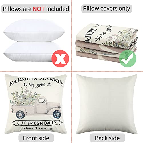 Federa per cuscino 45 x 45 cm, lavabile, in lino