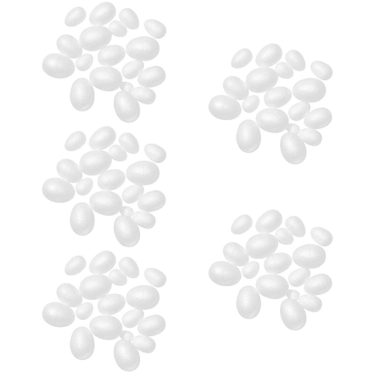 NUOBESTY 5 Set Uova Di Schiuma Di Pasqua Uova in Schiuma Fai Da Te Spuma Uova Arredamento Della Scena Del Festival Decorazioni Pasquali Decorazione Di Pasqua Bianca 50 Pezzi * 5