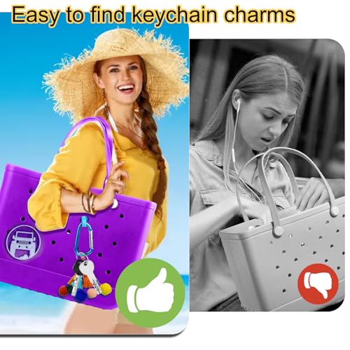 Image of Mity rain Key Holder for Bogg Bag, Accessories for Bogg Bags Original X Large, Insert Charm Carabiner Keychain for Beach Bag
