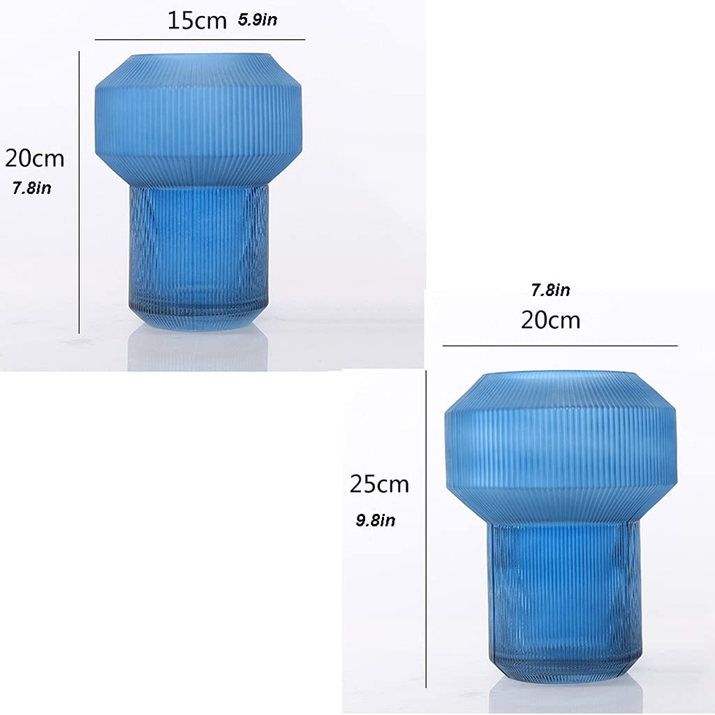 Vasi/Vaso Kreative Glas Idroponische Vaso Dekoration Modernes Zuchause Wohnzimmer Esstisch Dekoration Desktop Center Blumenarrangement Blau Vaso Decorativo (Size : A)