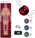 Heated Sleeping Bag pad, 5 Heating Zones, Operated by 5V/2A Power Bank (Battery NOT Included) Black & Red Flannel.
