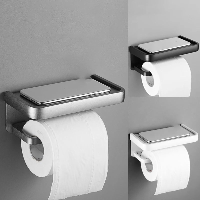 Toilettenpapierhalter 1PC Toilettenpapierhalter Badezimmer Lagerregal(White-)
