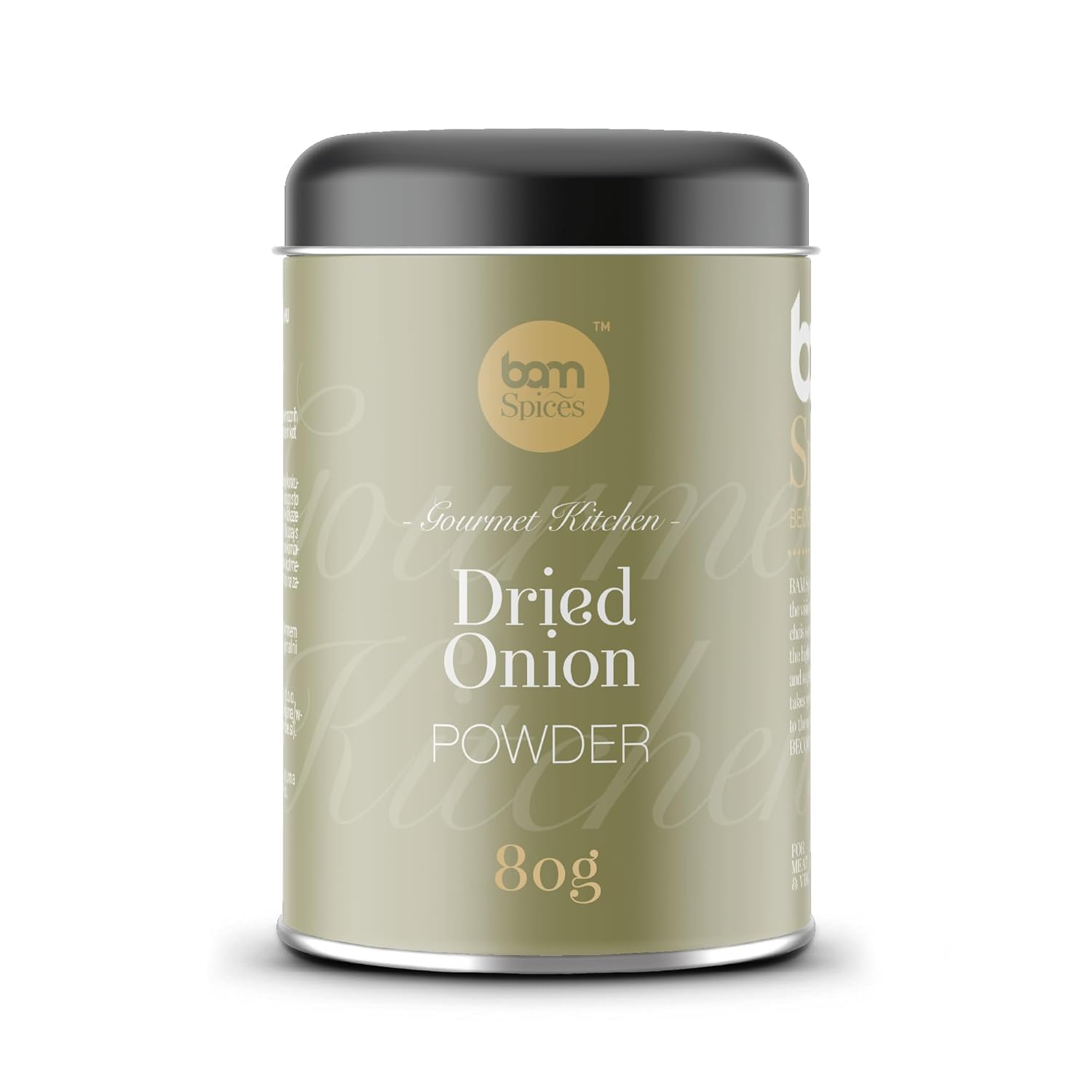 BAM Épices Cuisine Idéales pour Viandes, Sauces, Soupes - Saveur Intense - Sans Gluten - Oignon en Poudre, 80 g