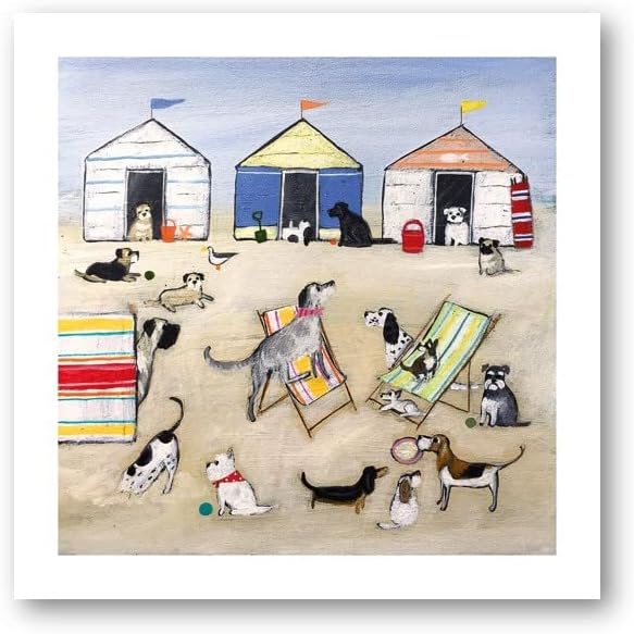 Birthday/Blank Card for Men/Women - General Male/Female Card - 'Dogs Day Out' Dogs on the Beach - Eco-Friendly & Recyclable