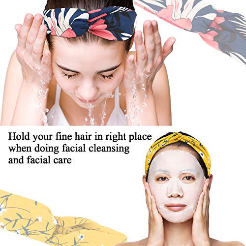 EAONE 22 Pack Boho Headbands, Flower Printed Turban Elastic Hair Bands Criss Cross Women Girls Vintage Hair Wrap Hair Accessories with 1PC Pouch Bag