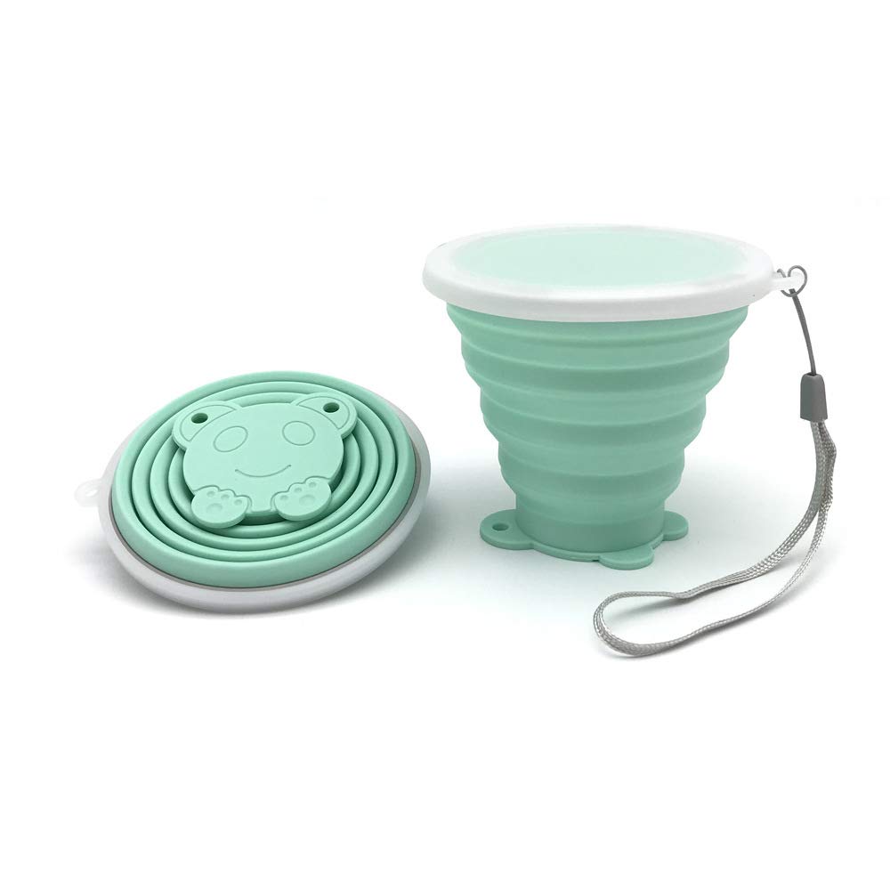 OneCloud Silicone Folding Cup BPA free Reusable Foldable Collapsible Cup Portable Outdoor Camping Travel Coffee Cup Water Cups (Green)