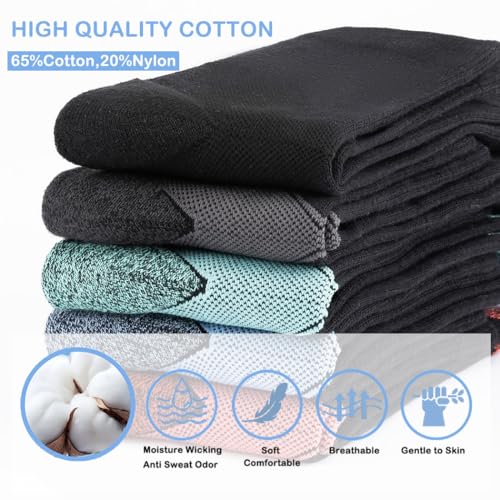 GLENMEARL Crew Socks for Women, 5 Pair Women's Cushioned Athletic Cotton Sock, Calf Boot Socks, Crew Sports Sock for Hiking2