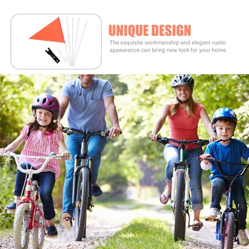 Milisten Mât de Drapeau pour et Facile à Installer avec Hampe Blanche et Drapeau Orange pour Visibilité Extérieure