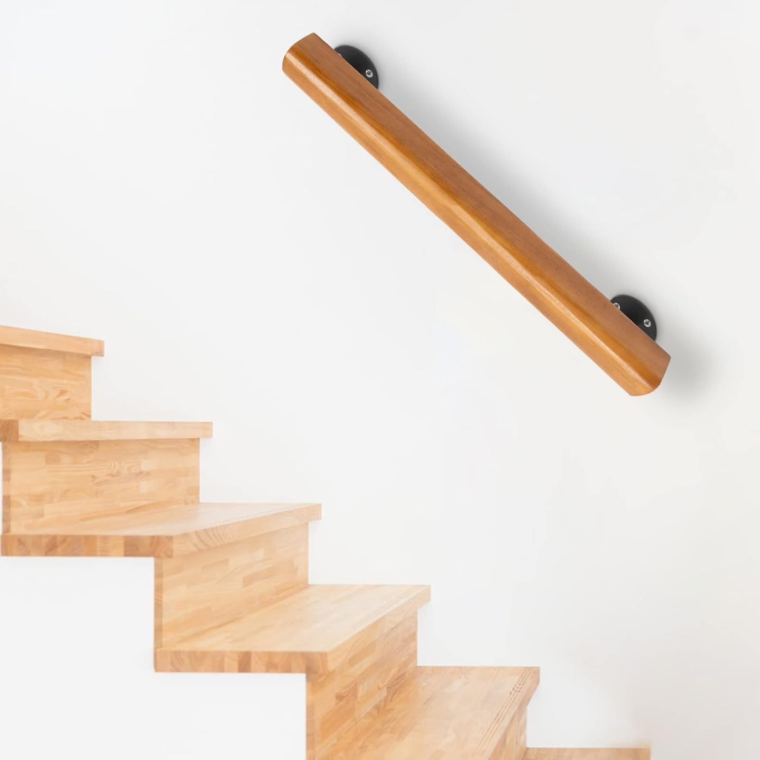 Main courante escalier personnes âgées rampe bois sécurité 230 cm