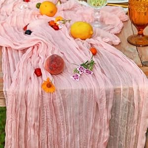 DOLOPL Blush Pink Easter Table Runner 13.3FT for Bridal Shower Decorations Boho Gauze Cheese Cloth Table Runner for Gender Reveal Decorations Baby Shower Decorations Party Sheer Centerpiece DOLOPL Blush Pink Easter Table Runner 133FT for Bridal Shower Decorations Boho Gauze Cheese Cloth Table Runner for Gender Reveal Decorations Baby Shower Decorations Party Sheer Centerpiece