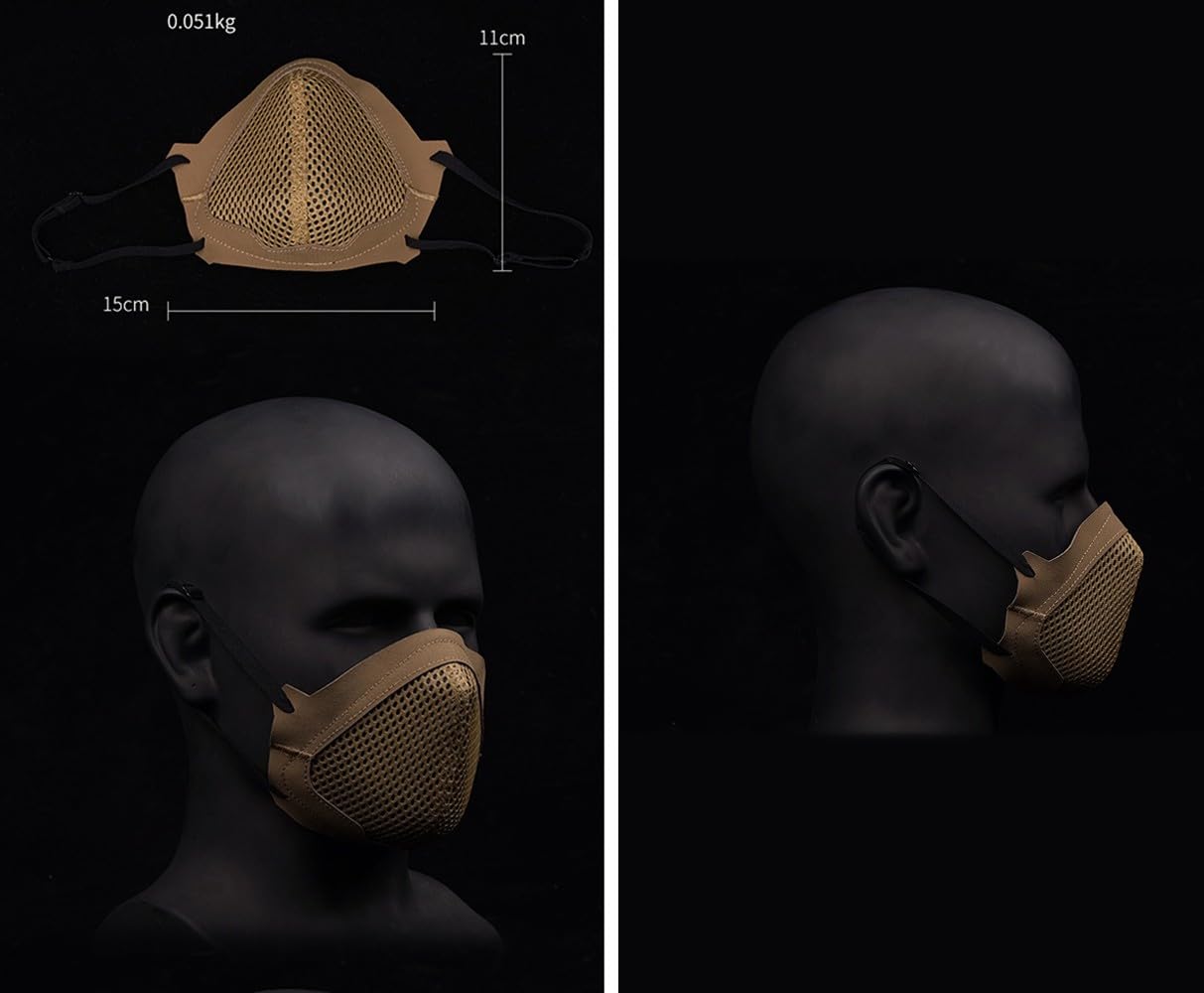 Mascherina Mesh Tattica, Mezza Maschera in Silicone Tattica Pieghevole Protettiva Maschera per Airsoft CS Protezione per Paintball BBS