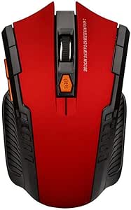 DBSUFV Professionell trådlös spelmus optisk LED USB-spelmöss, tyst mus för bärbar dator, dator (röd)