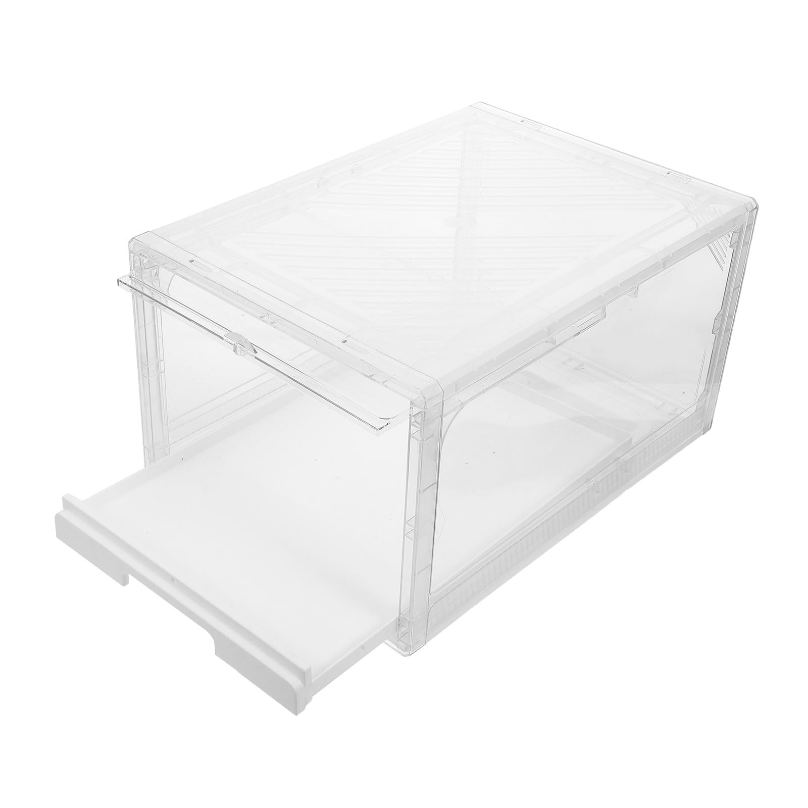 Scatola Porta Cappelli Design Rettangolare con Vassoio Scorrevole con Cassetto Estraibile Trasparente in Pp Leggero Dimensioni 27x21x37 Cm per Camera e Armadio
