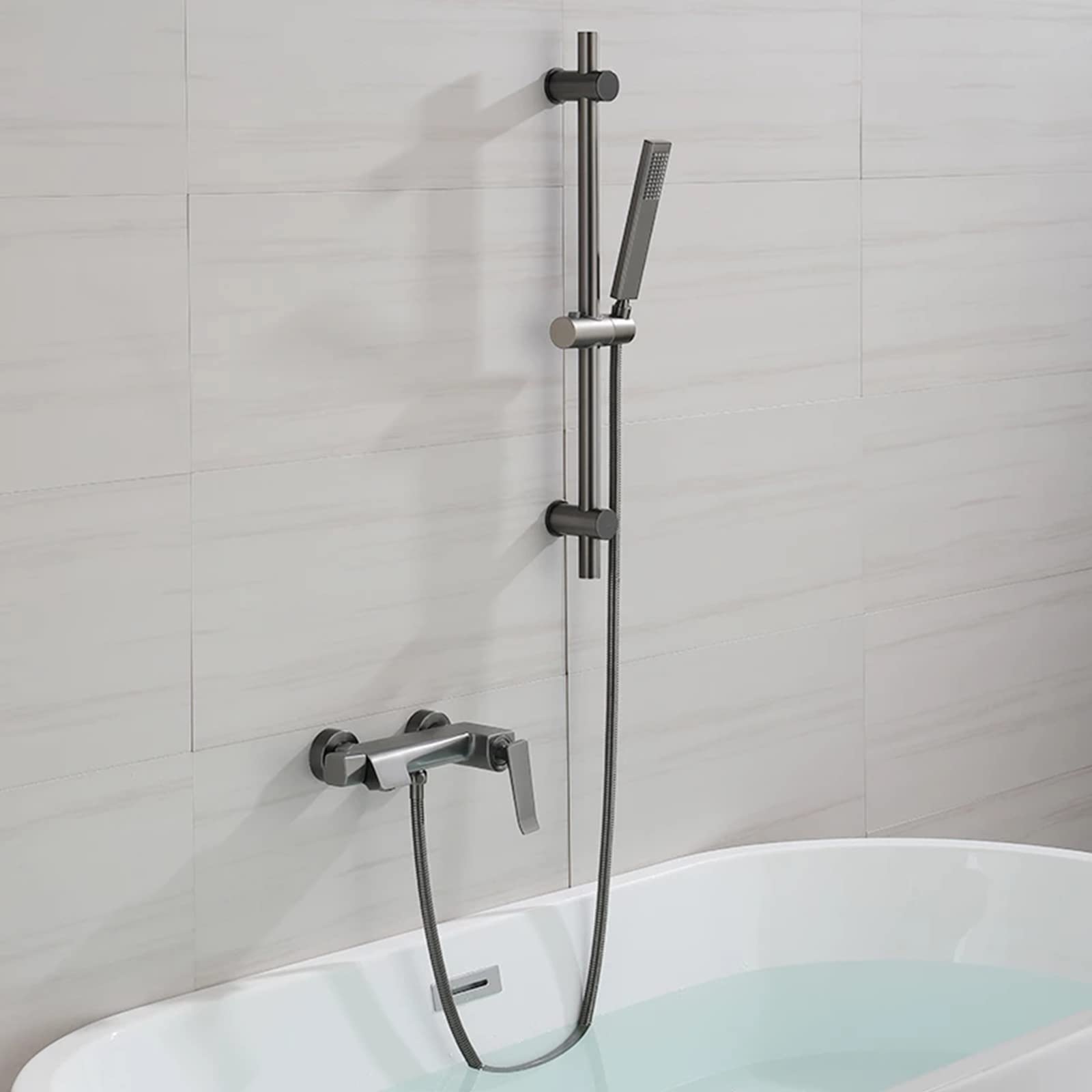 grifo de ducha, Grifo mezclador monomando for baño, color dorado, juego de ducha(Gun Grey)