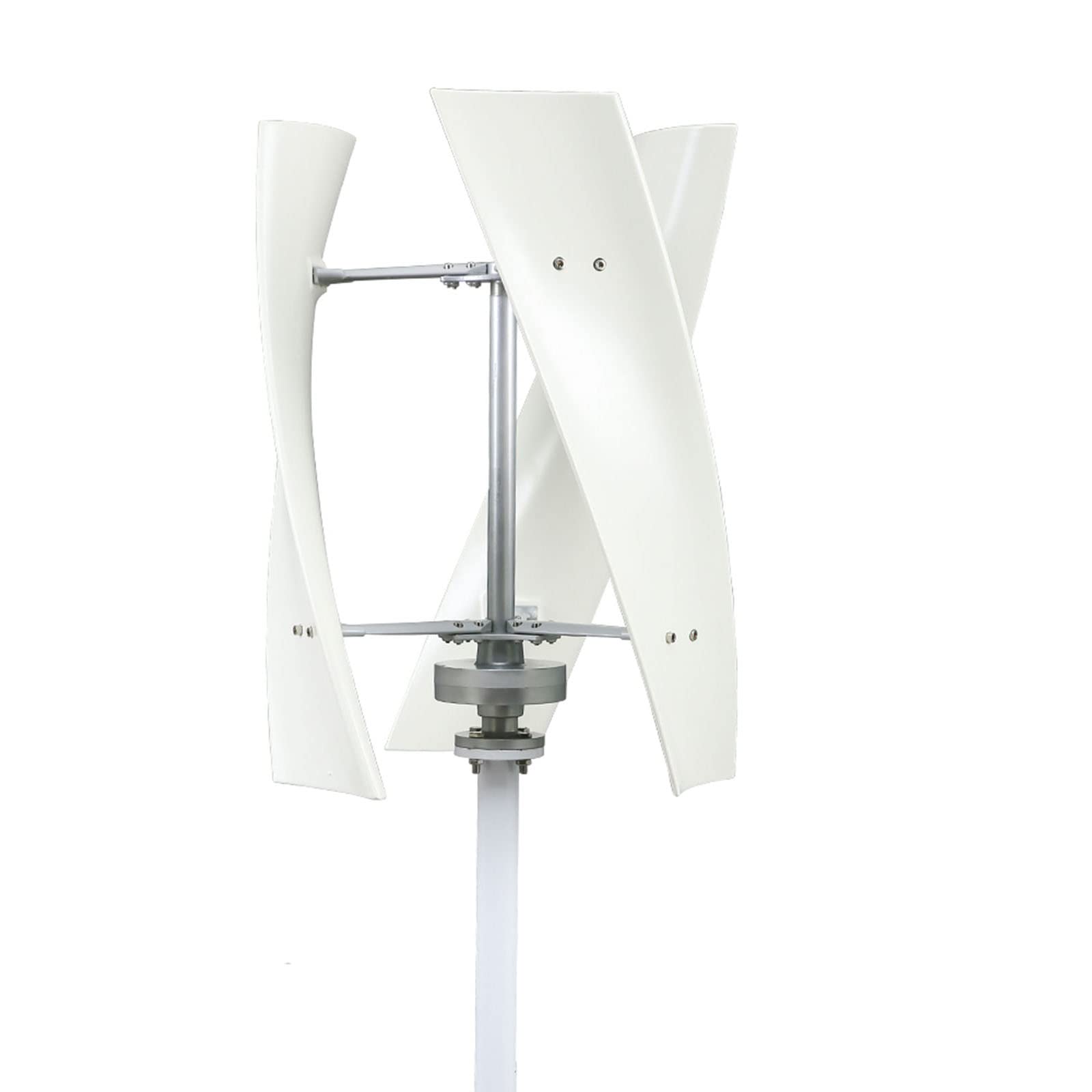 Turbine Eoliche Dell'asse Verticale 0-800W, Generator Generatorgarden Boat Boat ASSE A 3 V/24V/48 V con 3 Lama+Controller per La Generazione di Energia da Cantiere (Bianco)