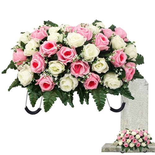 Flores de montar cementerio – Pétalo resistente a la intemperie – Decoración de pétalos de monumento para plantas | Accesorio de cementerio ornamental, herramienta para honrar el lugar para una