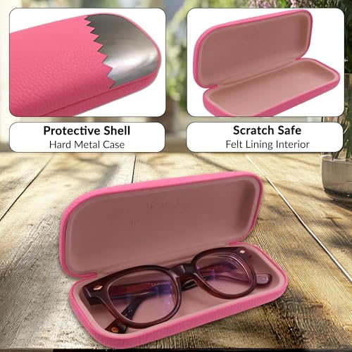 MyEyeglassCase Women's Hard Eyeglass Case | Protective Hard Shell Glasses Case with Pouch and Cloth3