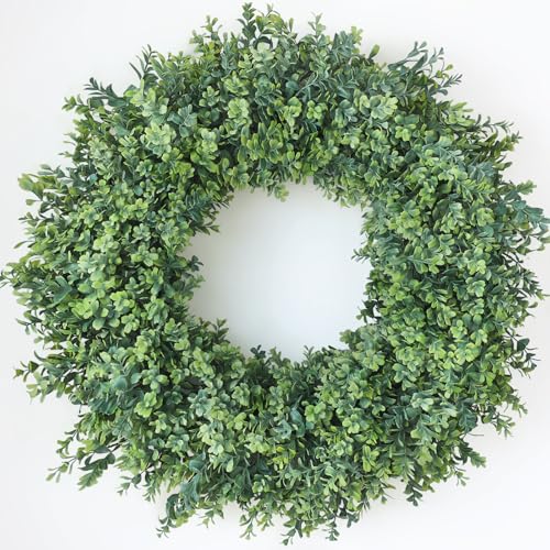 32'' Large Boxwood Wreath for Front Door, Porch, Window- Artificial