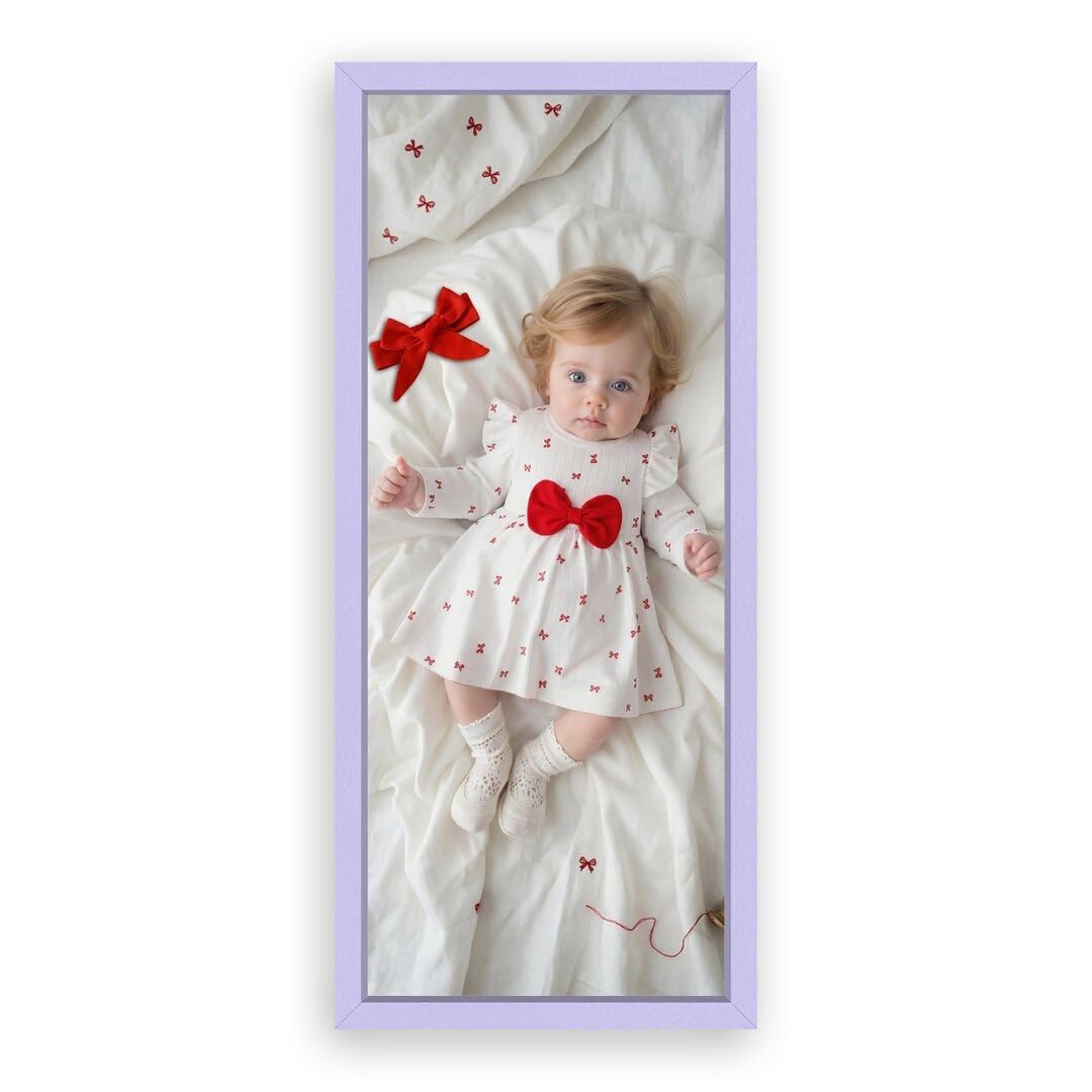 Procut Global Purple 24x12 Sleek Picture Frame for Nursery, Baby Gift - Photo Frame with Perspex Front, Wall or Tabletop Display - Keepsake for Newborn, Baby Shower & First Photo Memories — image 1