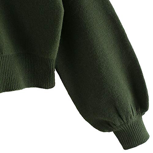 Image of ZAFUL Women's Cropped Sweater V-Neck Long Sleeve Pullover Jumper Knit Top