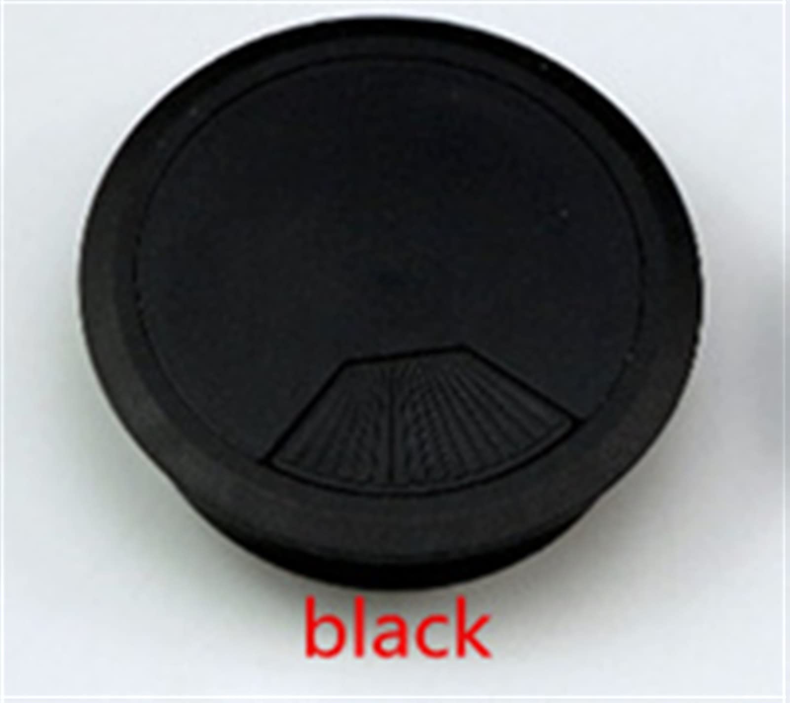 Przelotka na biurko, 2 szt. ABS zaślepki na otwory kablowe podstawa okrągły stół wylot kabla biurko komputerowe przelotka ochrona drutu organizator sprzęt meblowy(Black,50mm)