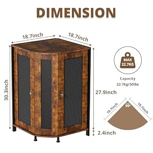 JKsmart Corner Storage Cabinet, 3-Tier Farmhouse Storage Cabinet with Doors and Shelves, Small Floor Cabinet, Freestanding Bathroom Cabinet for Entryway, Bathroom, Living Room, Rustic Brown JKsmart Corner Storage Cabinet 3 Tier Farmhouse Storage Cabinet with Doors and Shelves Small Floor Cabinet Freestanding Bathroom Cabinet for Entryway Bathroom Living Room Rustic Brown